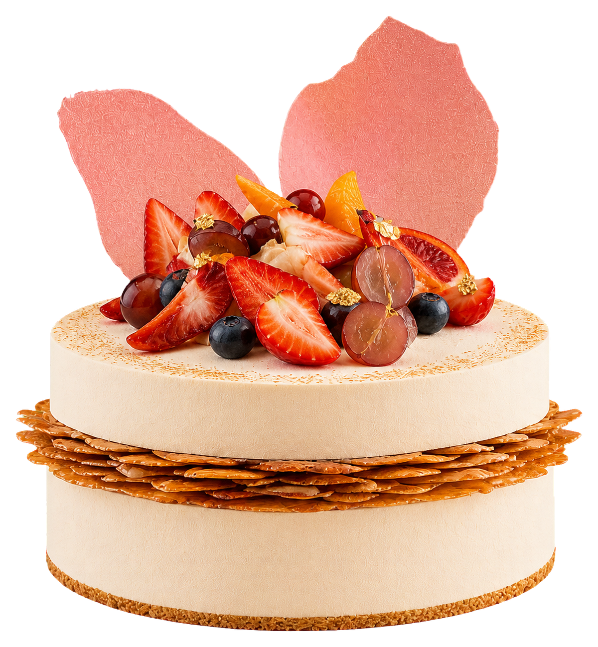 フルーツを飾ったパティスリーケーキ